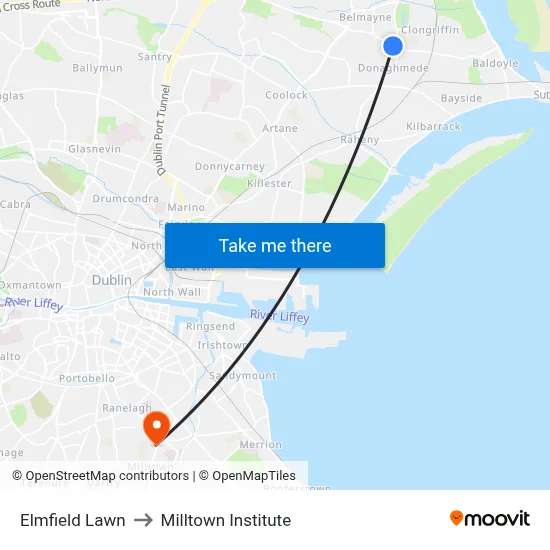 Elmfield Lawn to Milltown Institute map