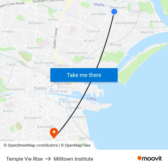 Temple Vw Rise to Milltown Institute map