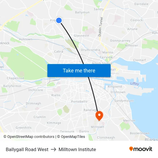 Ballygall Rd W to Milltown Institute map