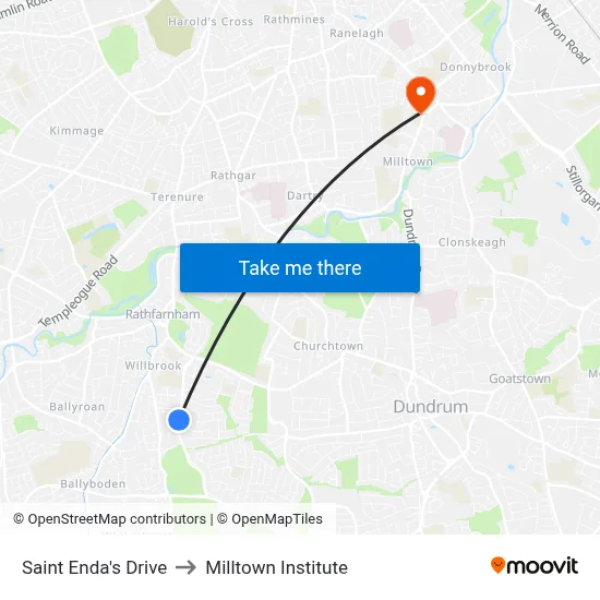 Saint Enda's Drive to Milltown Institute map