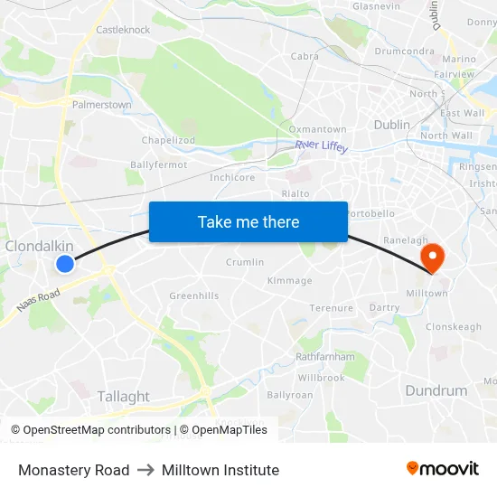 Monastery Road to Milltown Institute map