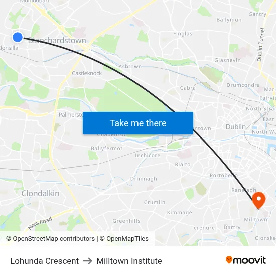 Lohunda Crescent to Milltown Institute map