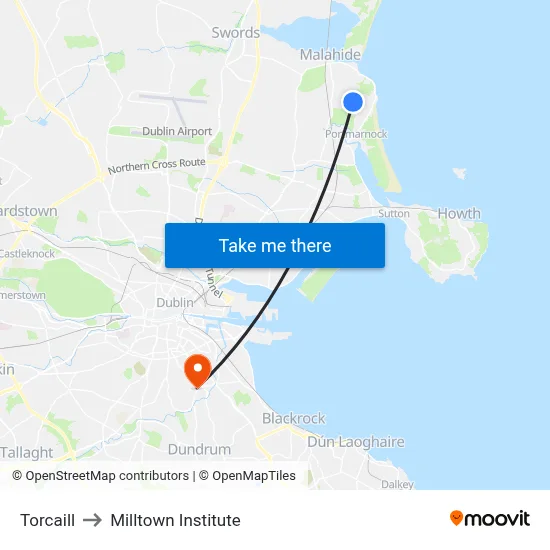 Torcaill to Milltown Institute map