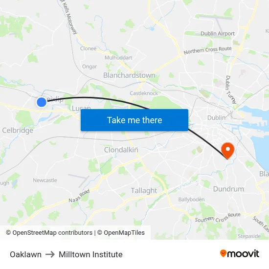 Oaklawn to Milltown Institute map