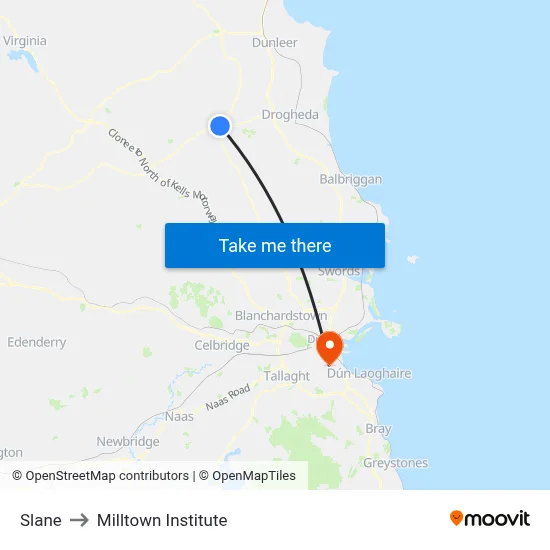 Slane to Milltown Institute map