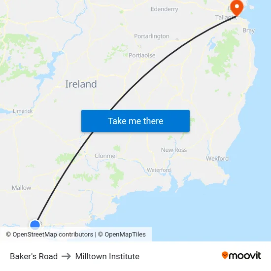 Baker's Road to Milltown Institute map