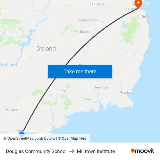 Douglas Community School to Milltown Institute map
