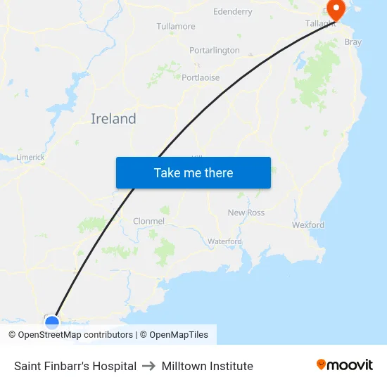 Saint Finbarr's Hospital to Milltown Institute map