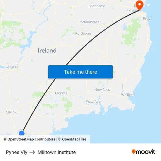 Pynes Vly to Milltown Institute map