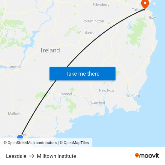 Leesdale to Milltown Institute map