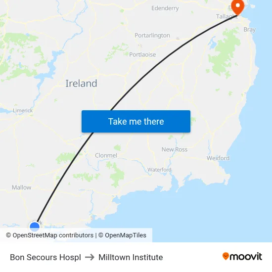 Bon Secours Hospl to Milltown Institute map
