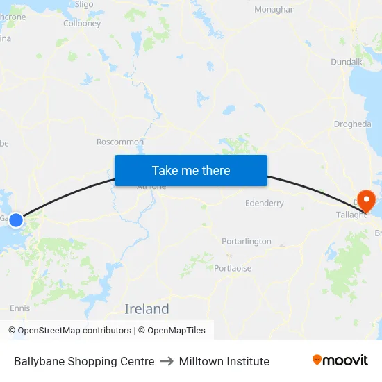 Ballybane Sc to Milltown Institute map