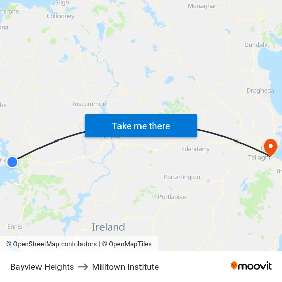 Bayview Heights to Milltown Institute map
