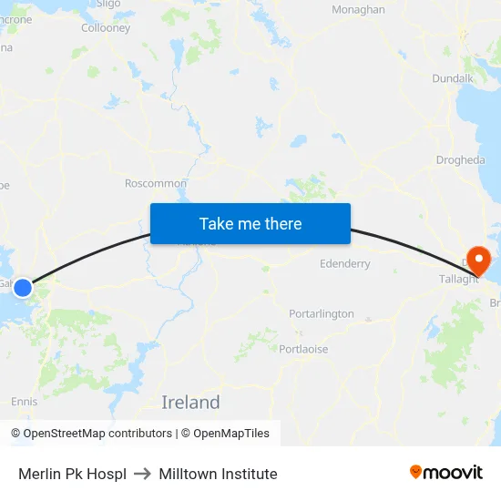Merlin Pk Hospl to Milltown Institute map
