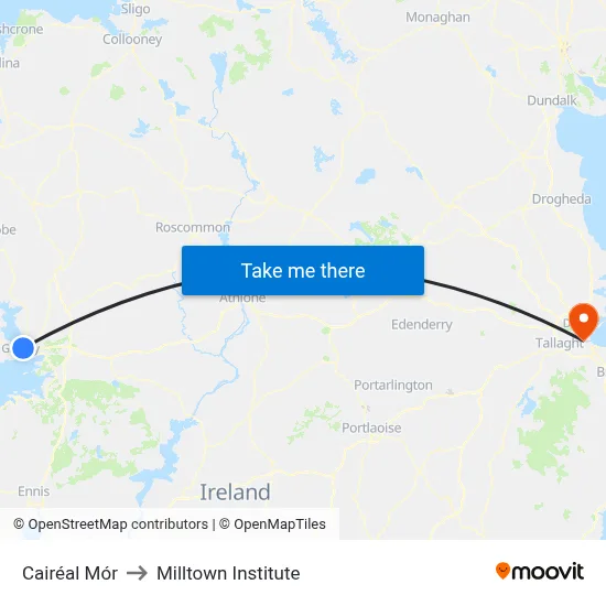 Cairéal Mór to Milltown Institute map