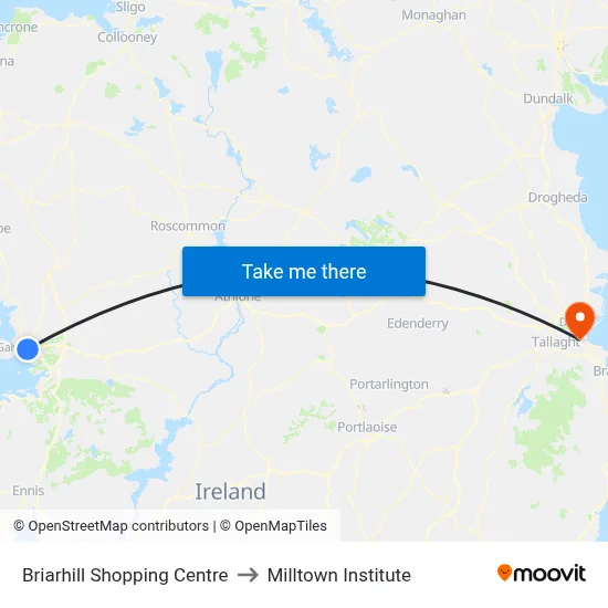 Briarhill Sc to Milltown Institute map