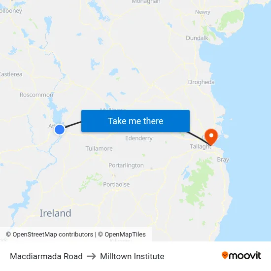Macdiarmada Road to Milltown Institute map