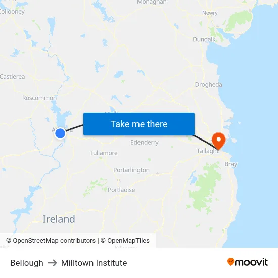 Bellough to Milltown Institute map