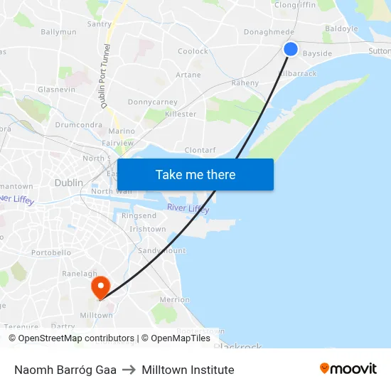 Naomh Barróg Gaa to Milltown Institute map