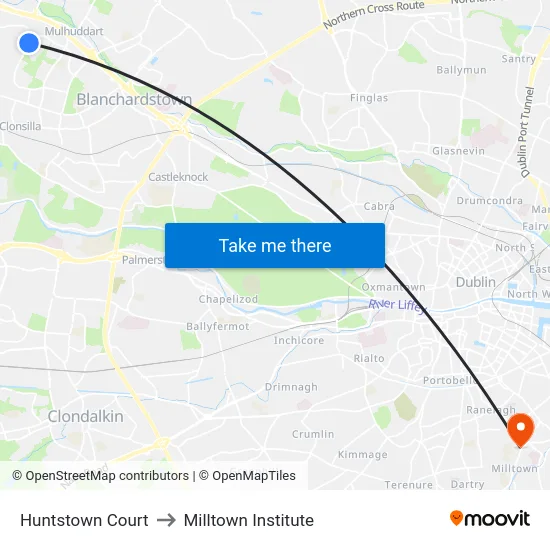 Huntstown Court to Milltown Institute map