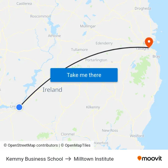 Kemmy Business School to Milltown Institute map
