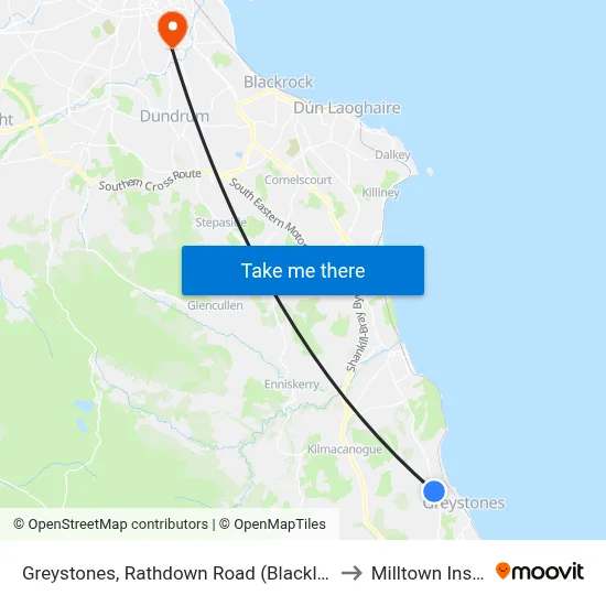 Greystones, Rathdown Road (Blacklion Manor) to Milltown Institute map