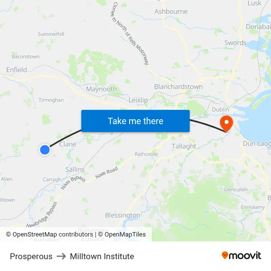 Prosperous to Milltown Institute map