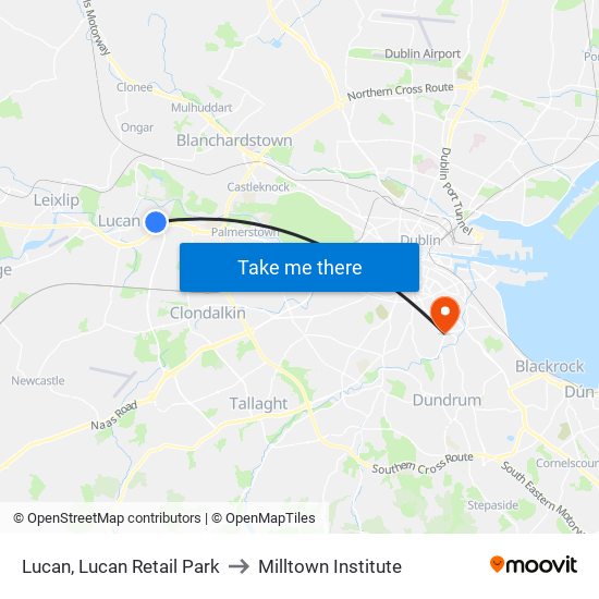 Lucan, Lucan Retail Park to Milltown Institute map