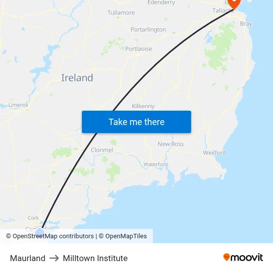 Maurland to Milltown Institute map