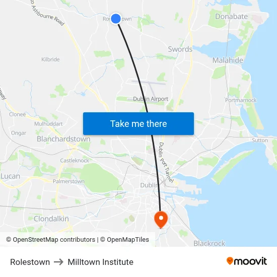 Rolestown to Milltown Institute map