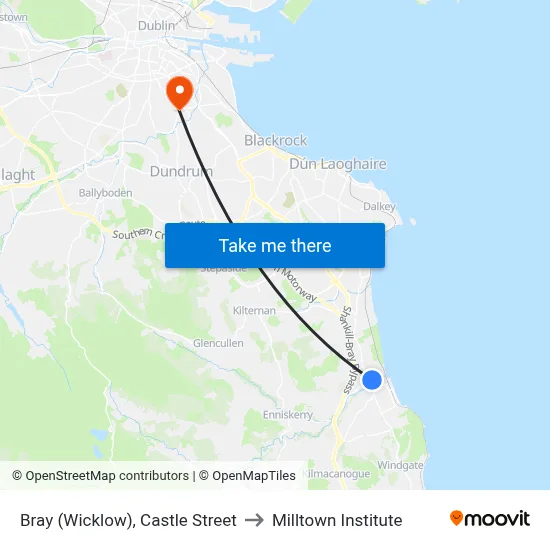 Bray (Wicklow), Castle Street to Milltown Institute map