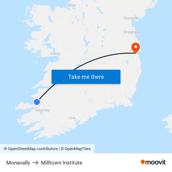 Monavally to Milltown Institute map