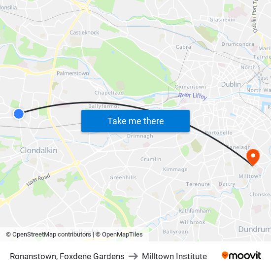 Ronanstown, Foxdene Gardens to Milltown Institute map