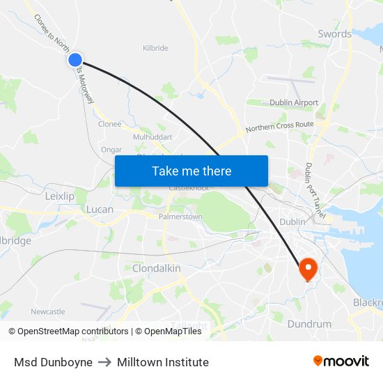 Msd Dunboyne to Milltown Institute map