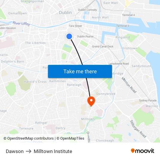 Dawson to Milltown Institute map