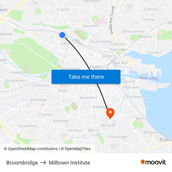 Broombridge to Milltown Institute map