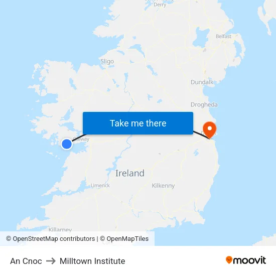 An Cnoc to Milltown Institute map