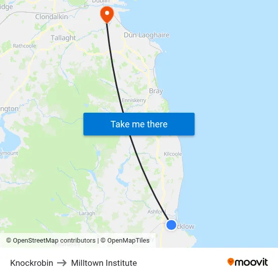 Knockrobin to Milltown Institute map