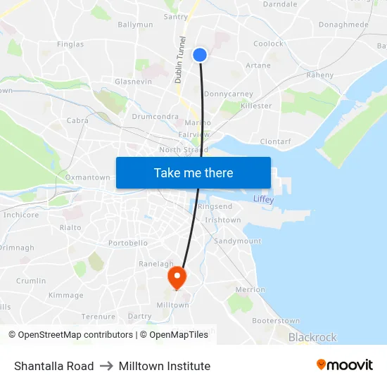 Shantalla Road to Milltown Institute map