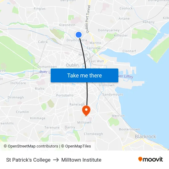 St Patrick's College to Milltown Institute map