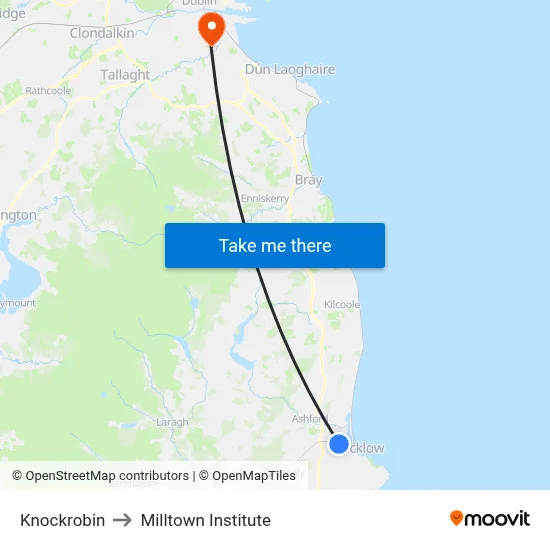 Knockrobin to Milltown Institute map
