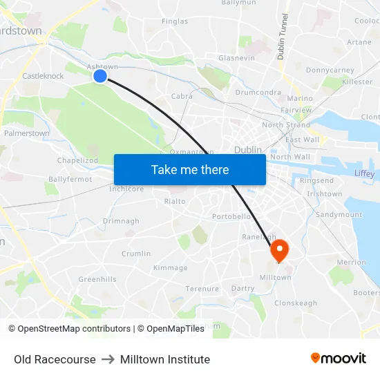Old Racecourse to Milltown Institute map