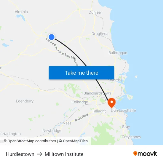 Hurdlestown to Milltown Institute map