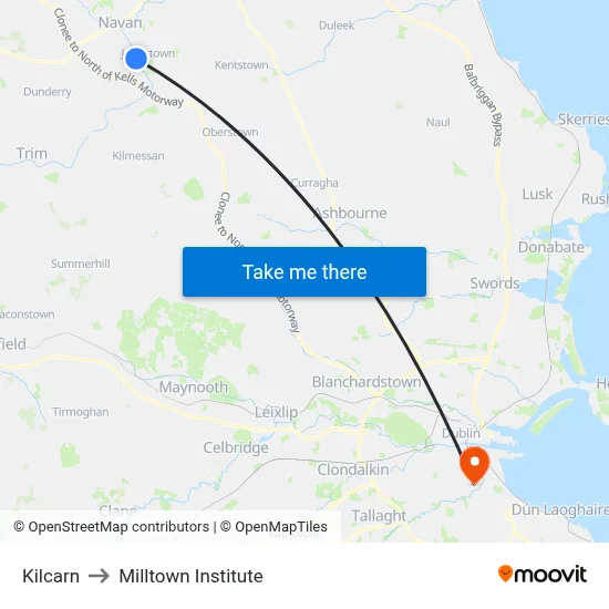 Kilcarn to Milltown Institute map