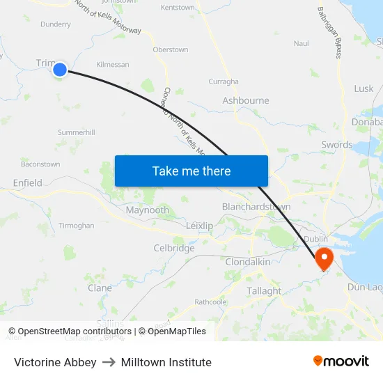 Victorine Abbey to Milltown Institute map