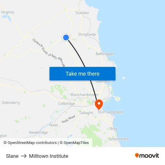 Slane to Milltown Institute map