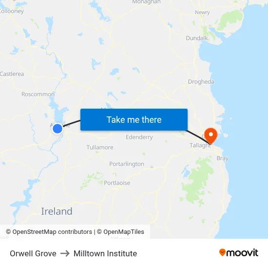 Orwell Grove to Milltown Institute map