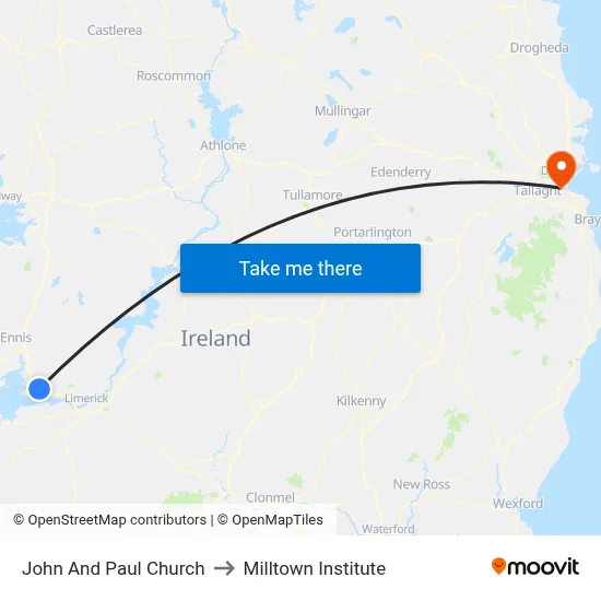 John And Paul Church to Milltown Institute map
