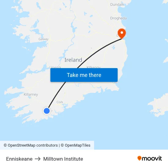 Enniskeane to Milltown Institute map