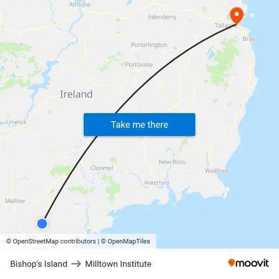 Bishop's Island to Milltown Institute map